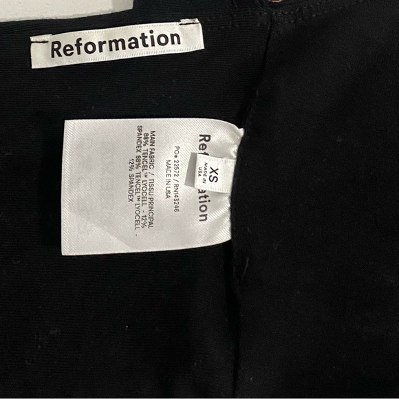 Reformation Jenine Tie Back Crop Top Black Like New Size XS - Picture 5 of 8